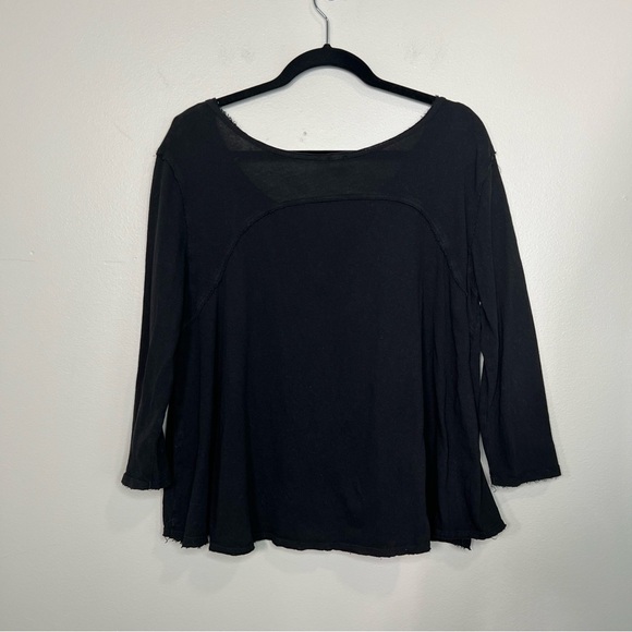 WE THE FREE Free People Tulip Cross Front Black Top size Small - Picture 3 of 12